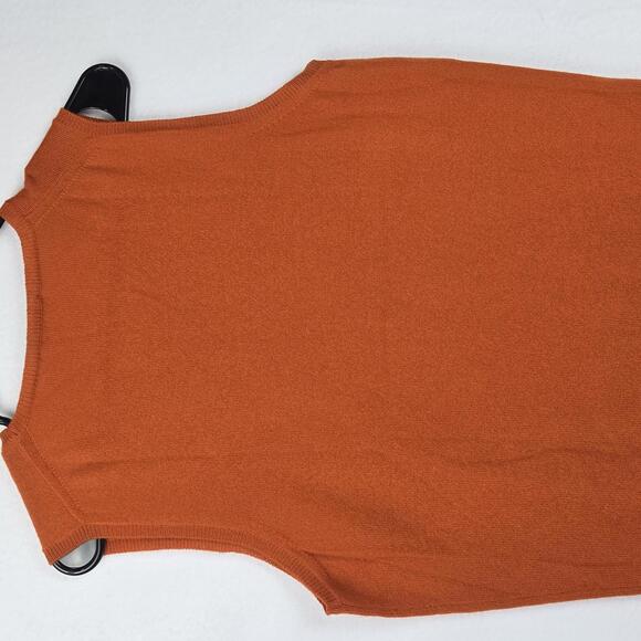 Manrico Cashmere Sweater Vest Orange Knit Top Womens XL Made in Italy MSRP $750 - Picture 4 of 10